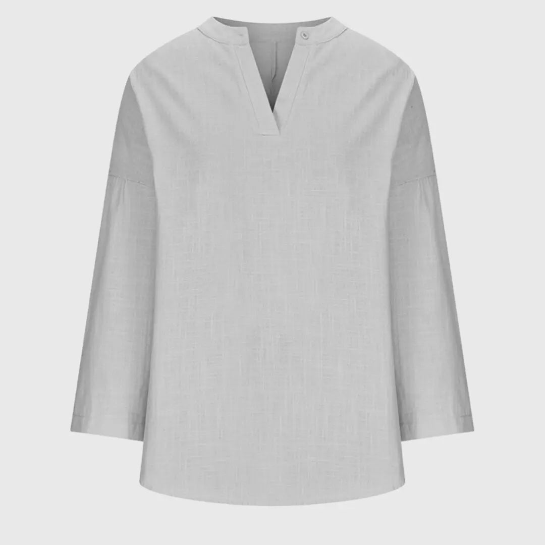 Eleanor | Women’s Loose Casual V-Neck Beach Shirt Luvy Boutique
