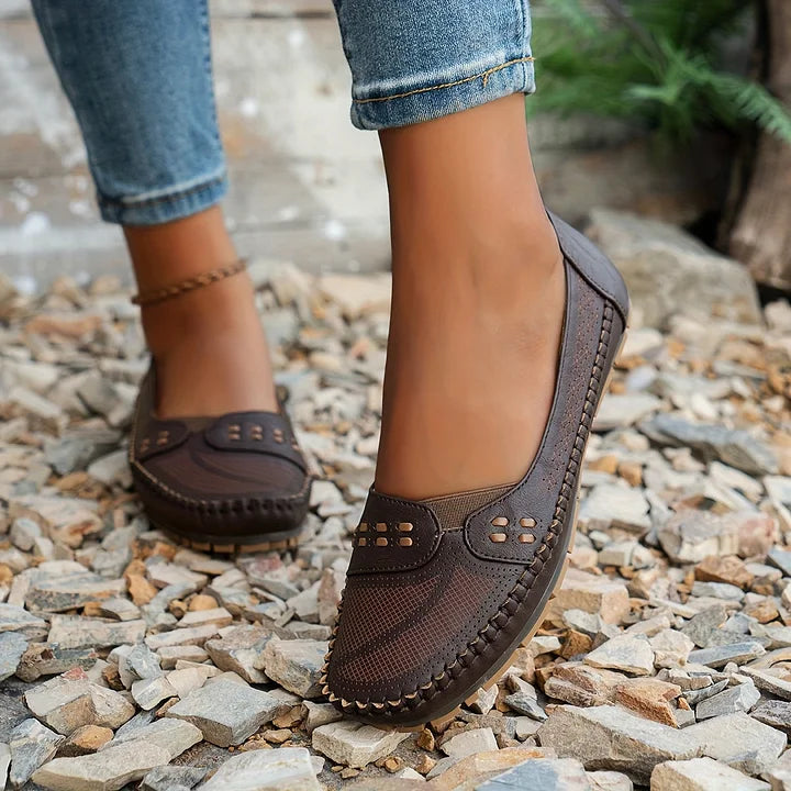 Alice | Women’s Perforated Slip On Casual Loafers Luvy Boutique