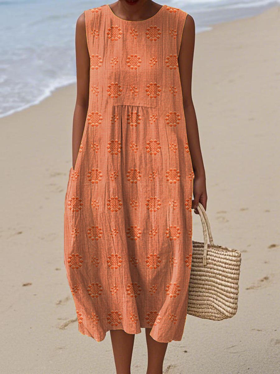 Blair | Womens Sleeveless Textured Midi Dress Luvy Boutique