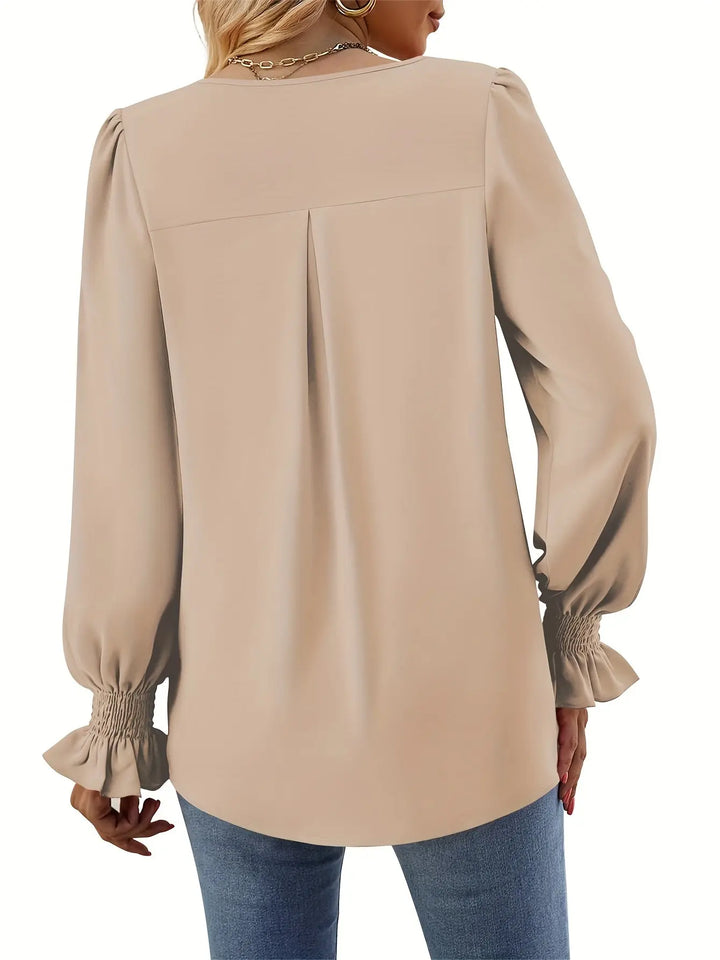 Daisy | Chic V-Neck Puff Sleeve Blouse Luvy Boutique
