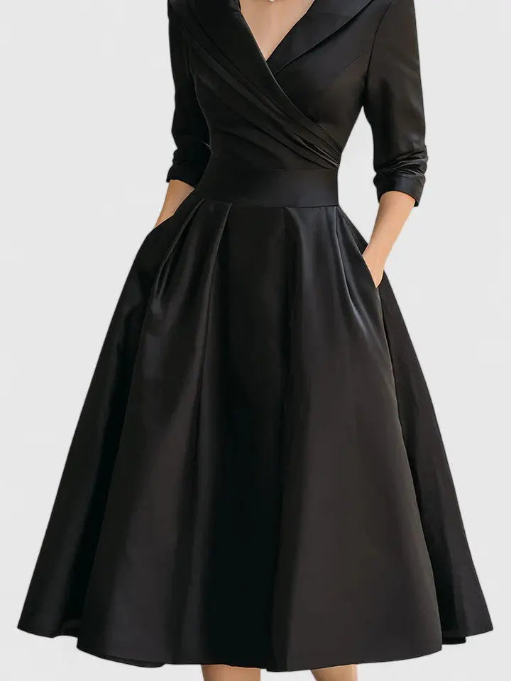 Ava | Women’s Long Sleeve Fit And Flare Dress Luvy Boutique