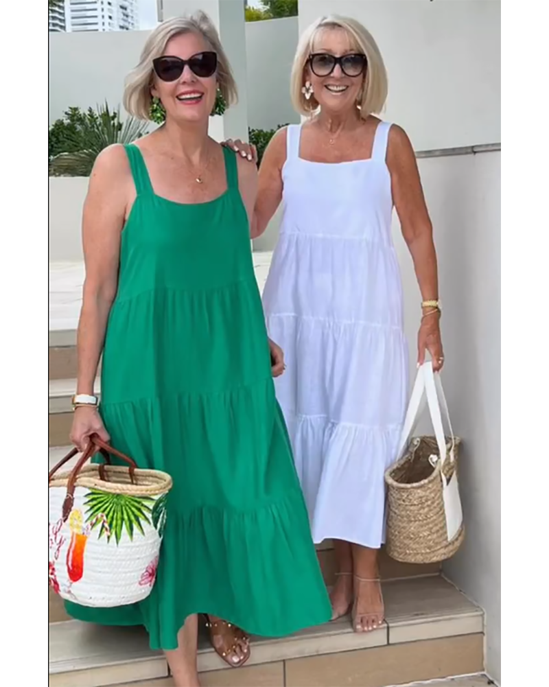 Lily | Women's Sleeveless Tiered Maxi Casual Dress Luvy Boutique