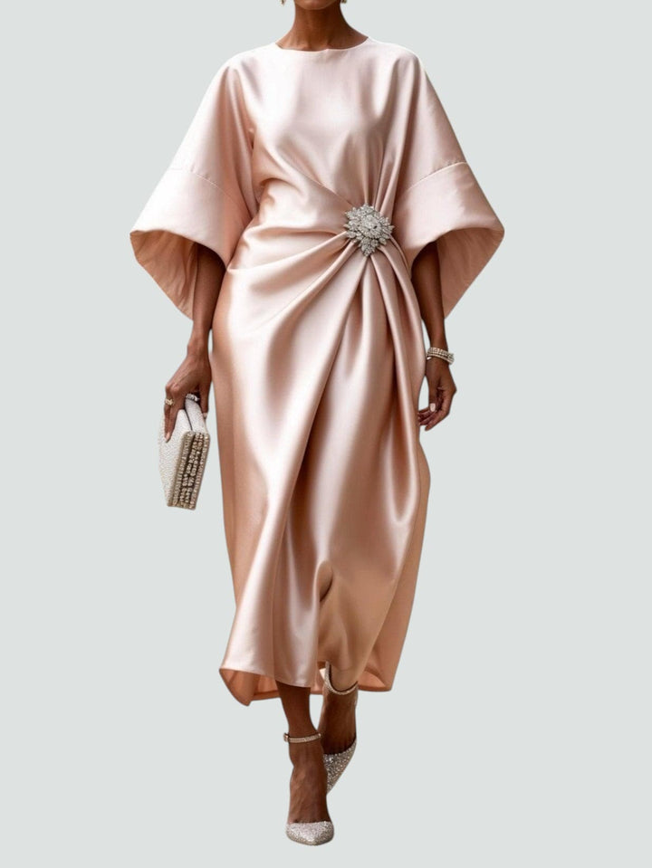 Blair | Women’s Draped Midi Party Dress Luvy Boutique