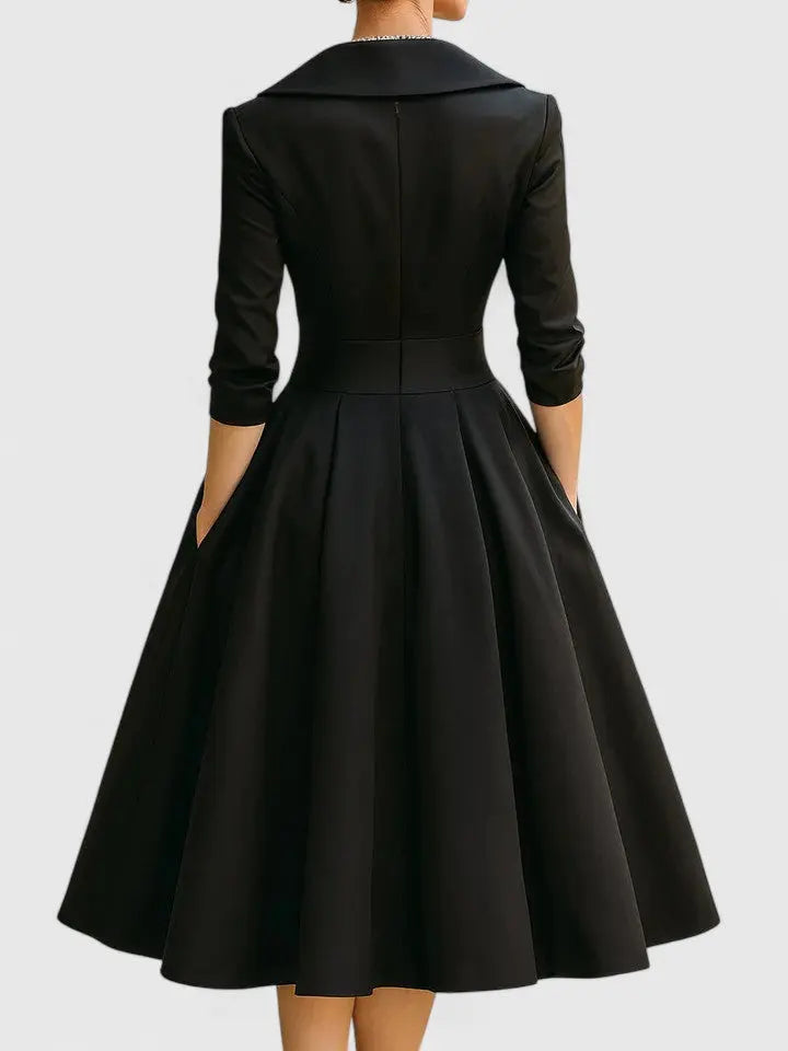 Ava | Women’s Long Sleeve Fit And Flare Dress Luvy Boutique