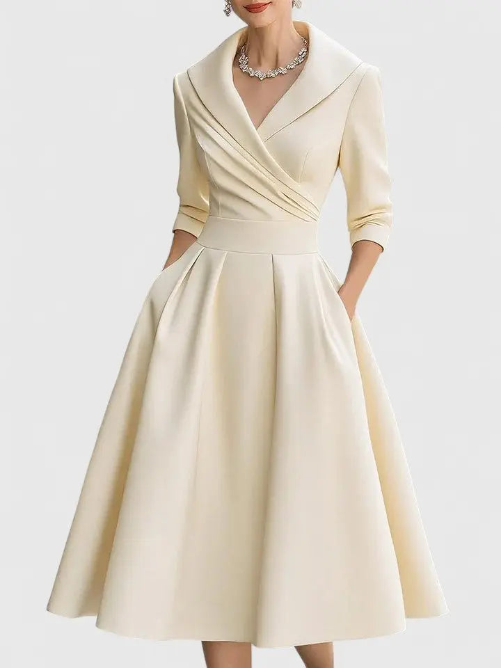 Ava | Women’s Long Sleeve Fit And Flare Dress Luvy Boutique