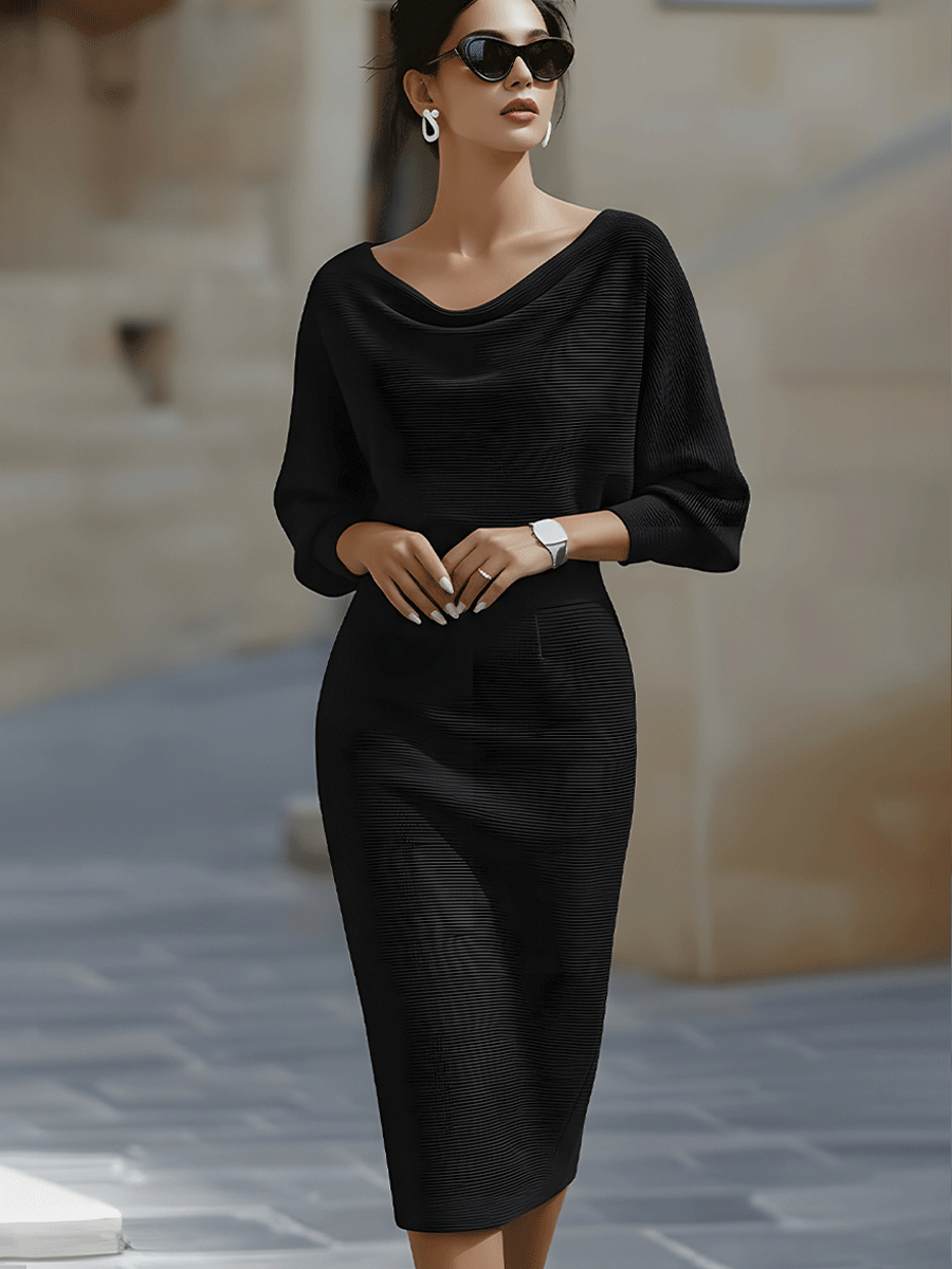 Isabella | Women Elegant Stretch Comfortable Midi Dress Luvy Boutique