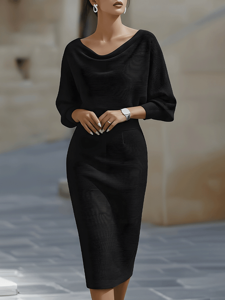 Isabella | Women Elegant Stretch Comfortable Midi Dress Luvy Boutique