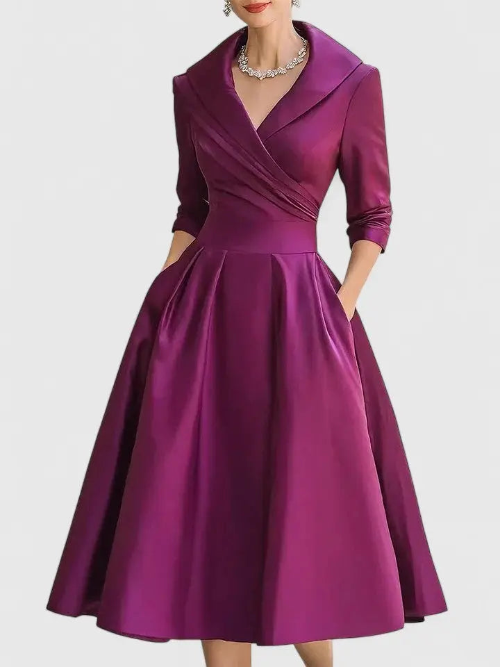 Ava | Women’s Long Sleeve Fit And Flare Dress Luvy Boutique