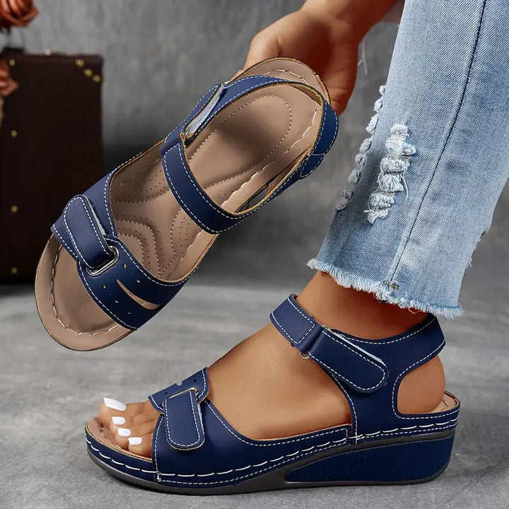 Audrey | Women’s Comfort Strap Adjustable Wedge Sandals Luvy Boutique