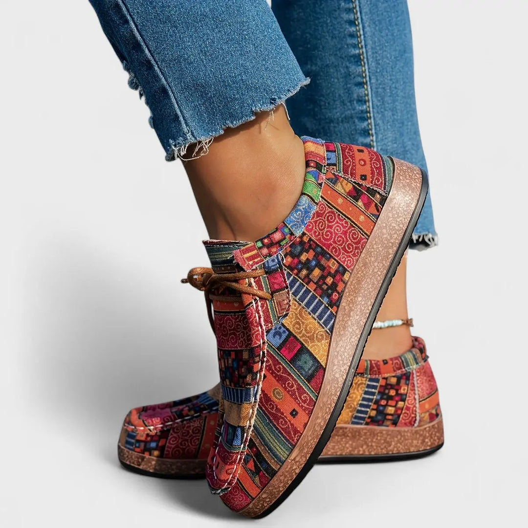 Abigail | Women Pattern Lace Up Casual Shoes Luvy Boutique