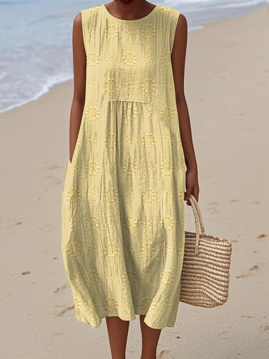 Blair | Womens Sleeveless Textured Midi Dress Luvy Boutique