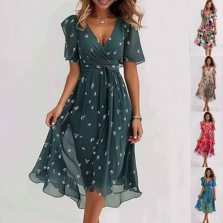 Nallely | Stylish Floral Wrap Dress Luvy Boutique