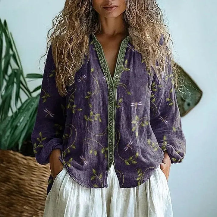 Ava | Women Floral Print Long Sleeve Top Luvy Boutique