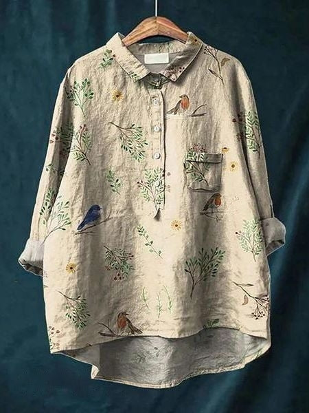 Audrey | Womens Floral Button Up Long Sleeve Shirt Luvy Boutique