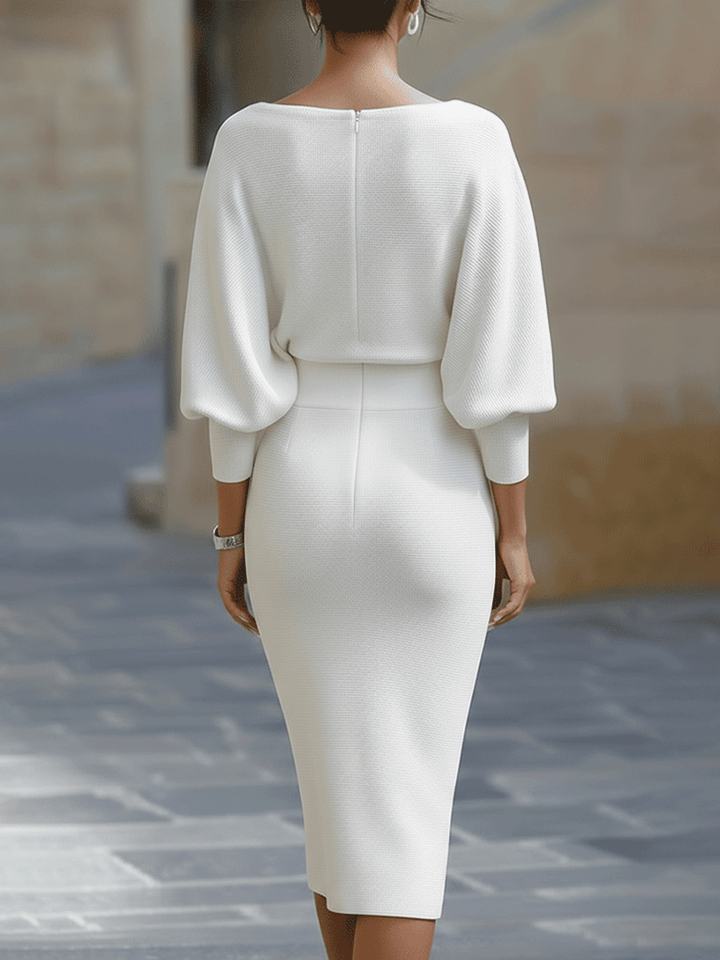 Isabella | Women Elegant Stretch Comfortable Midi Dress Luvy Boutique