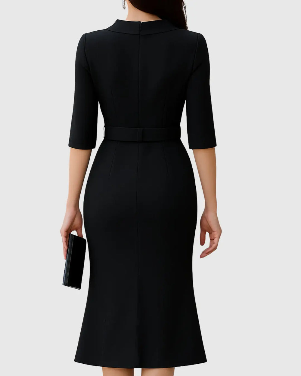 Eleanor | Womens Elegant Belted Midi Dress Luvy Boutique