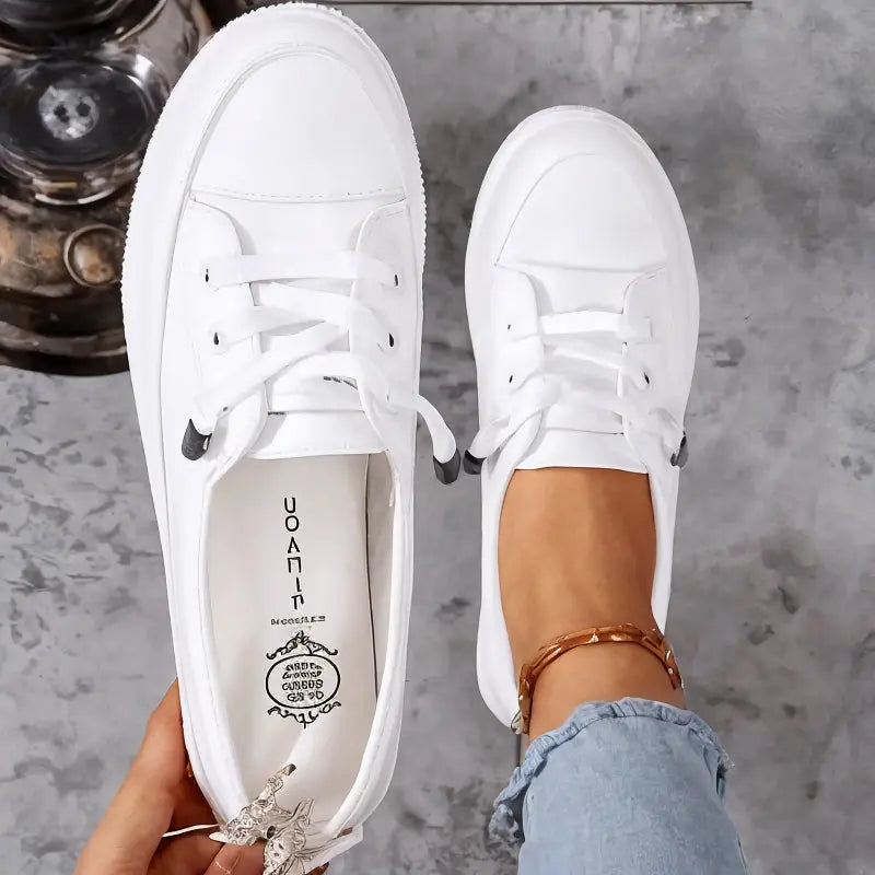 Alice | Womens Minimal Lace Up Sneakers Luvy Boutique