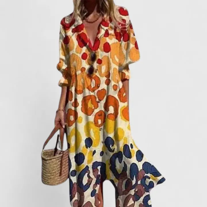 Brooklyn | Women Button Front Floral Boho Dress Luvy Boutique