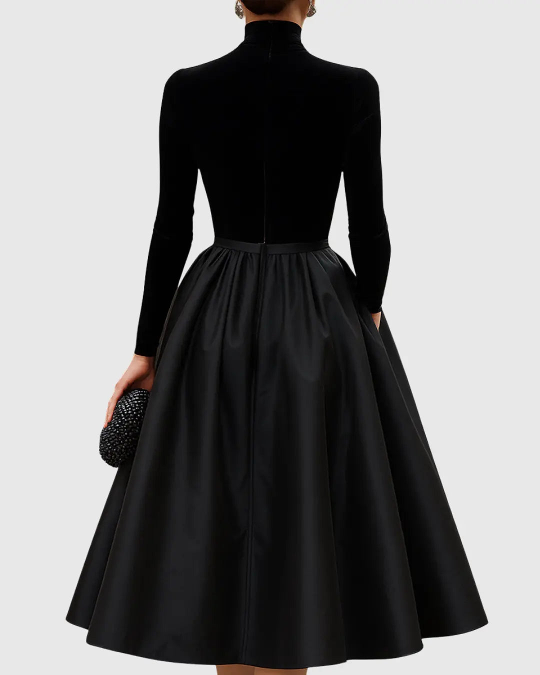Faith | Women’s Velvet and Satin Midi Dress Luvy Boutique