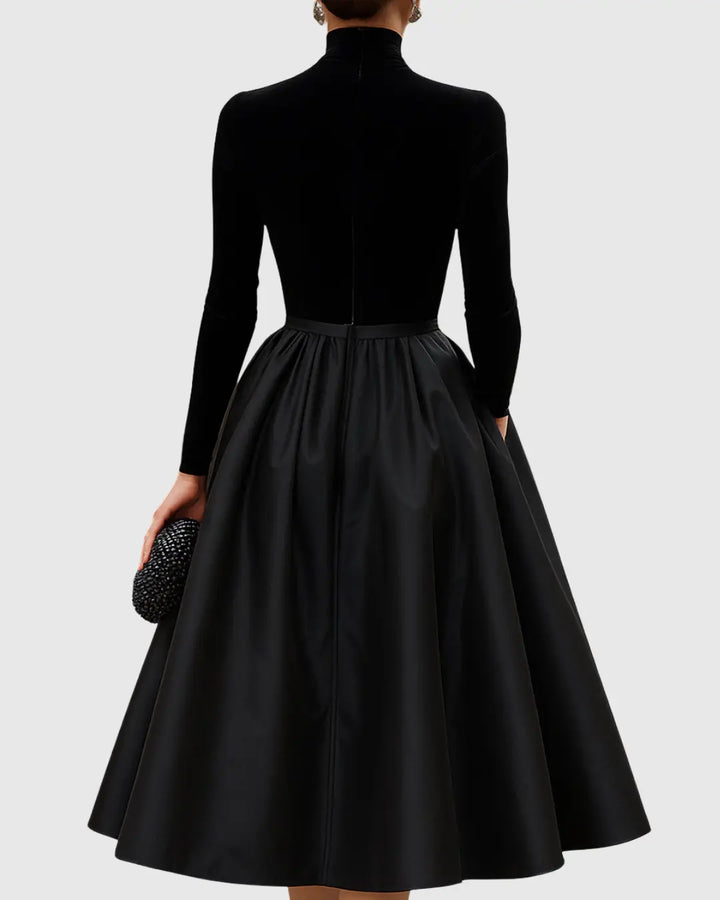 Faith | Women’s Velvet and Satin Midi Dress Luvy Boutique