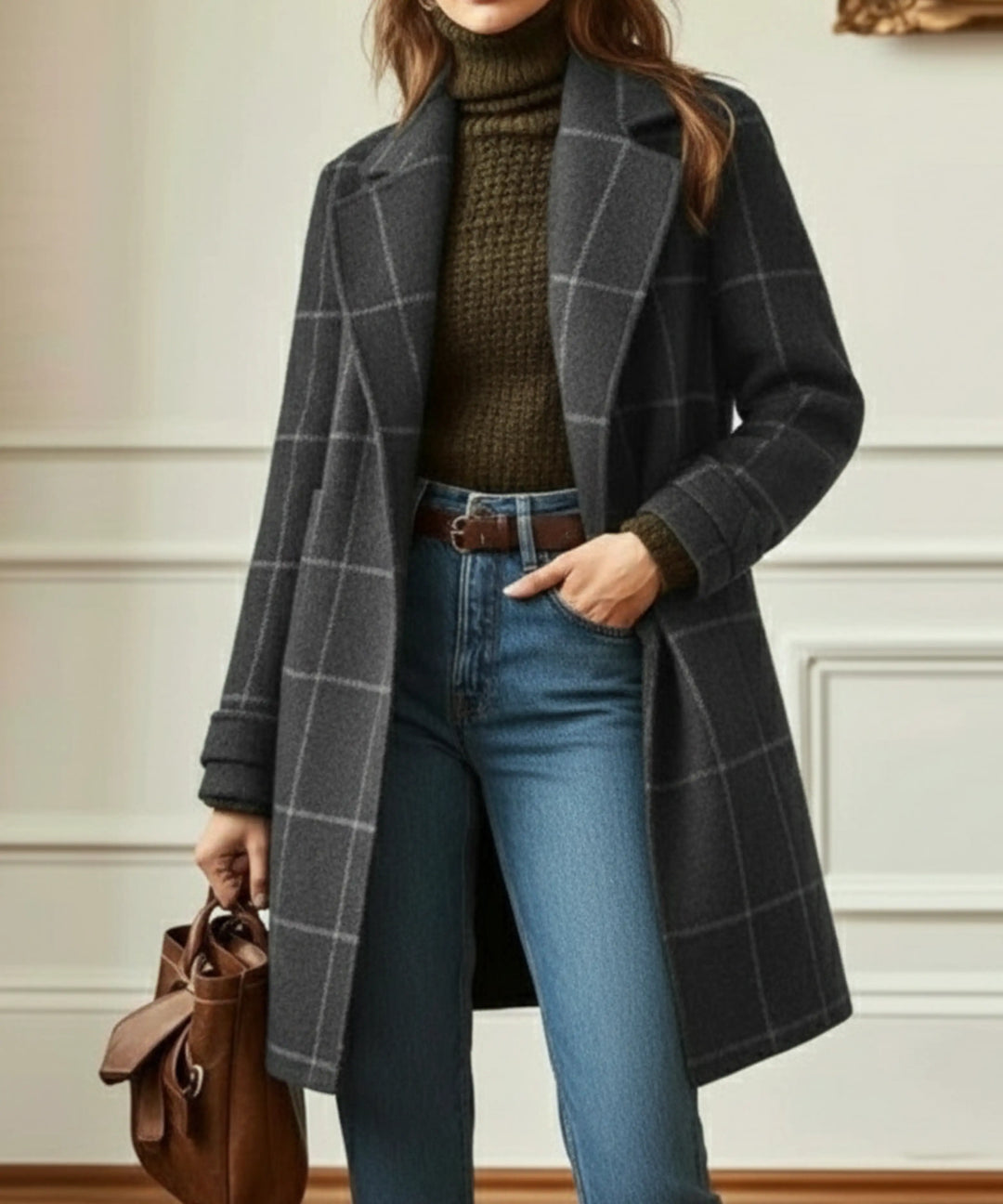 Emily | Womens Plaid Button Front Coat Luvy Boutique