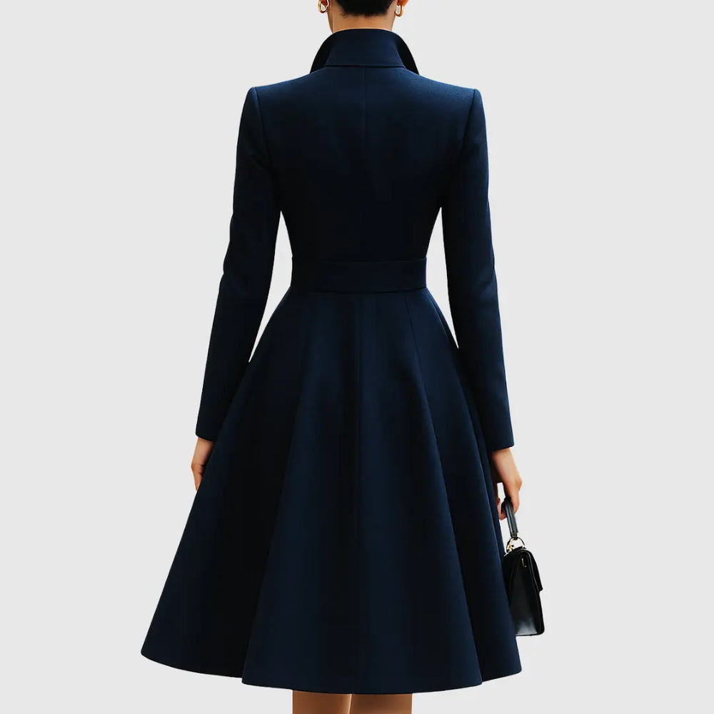 Ava | Women’s Tailored Coat Dress with Gold Buttons Luvy Boutique