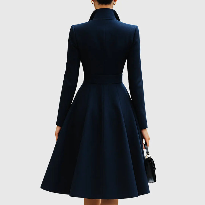 Ava | Women’s Tailored Coat Dress with Gold Buttons Luvy Boutique