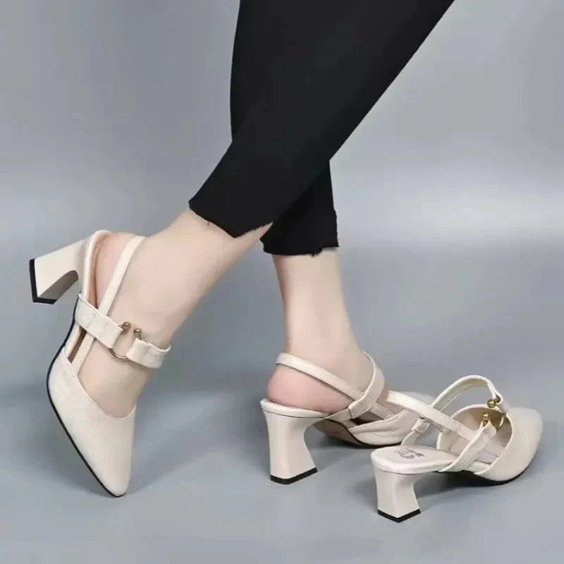 Hannah | Women Elegant Slingback Block Heel Shoes Luvy Boutique