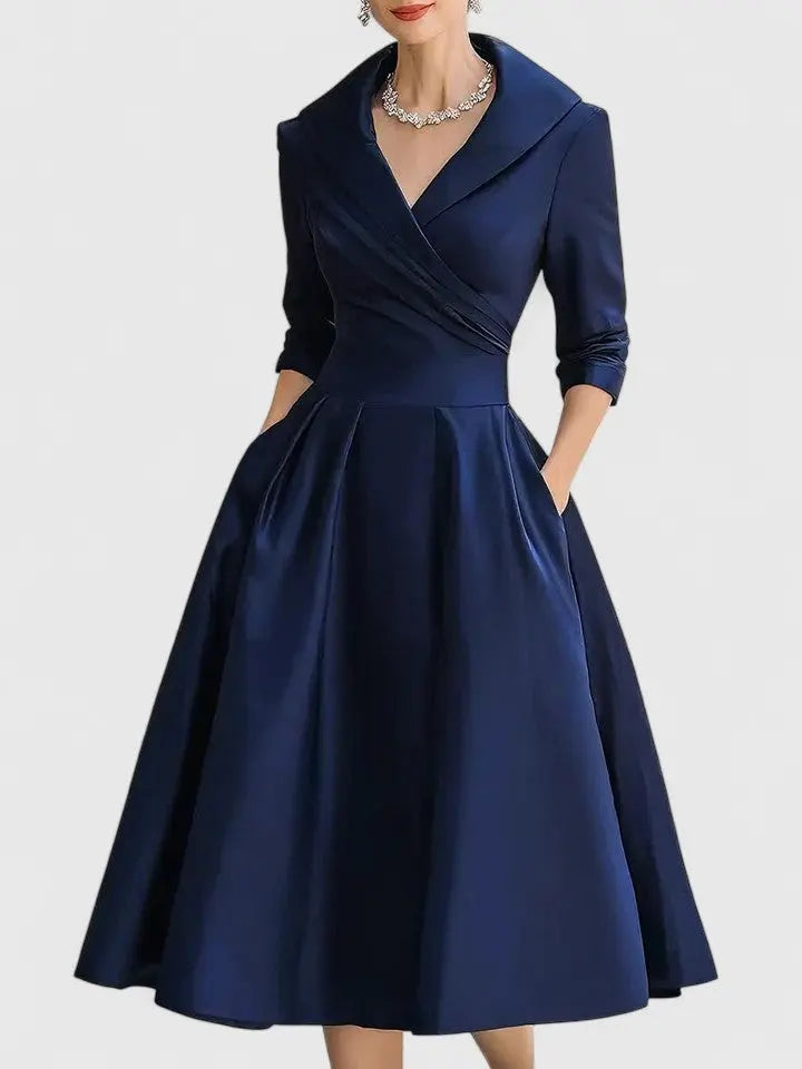 Ava | Women’s Long Sleeve Fit And Flare Dress Luvy Boutique