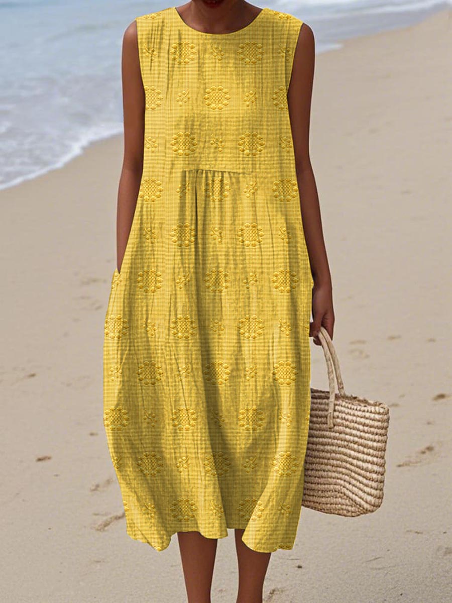 Blair | Womens Sleeveless Textured Midi Dress Luvy Boutique