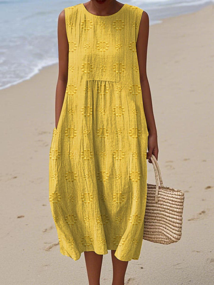 Blair | Womens Sleeveless Textured Midi Dress Luvy Boutique