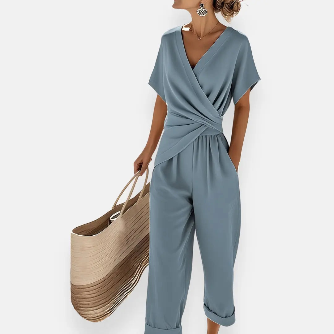 Chloe | Women V Neck Wrap Two Piece Set Luvy Boutique