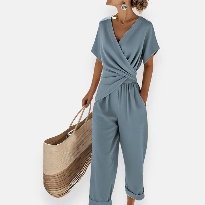 Chloe | Women V Neck Wrap Two Piece Set Luvy Boutique