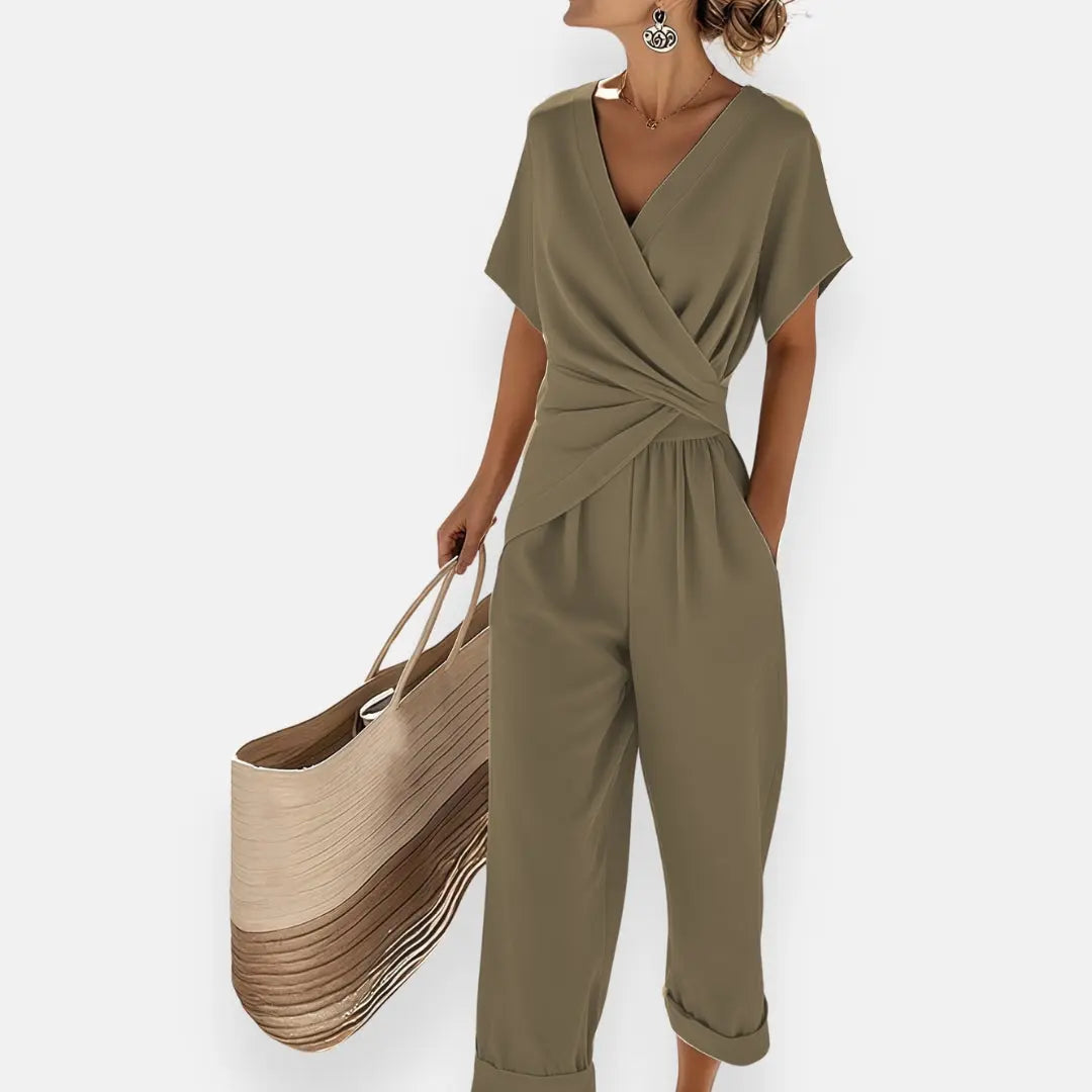 Chloe | Women V Neck Wrap Two Piece Set Luvy Boutique