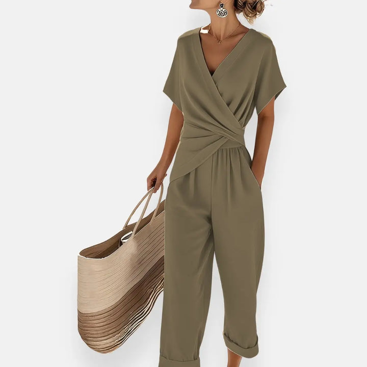 Chloe | Women V Neck Wrap Two Piece Set Luvy Boutique