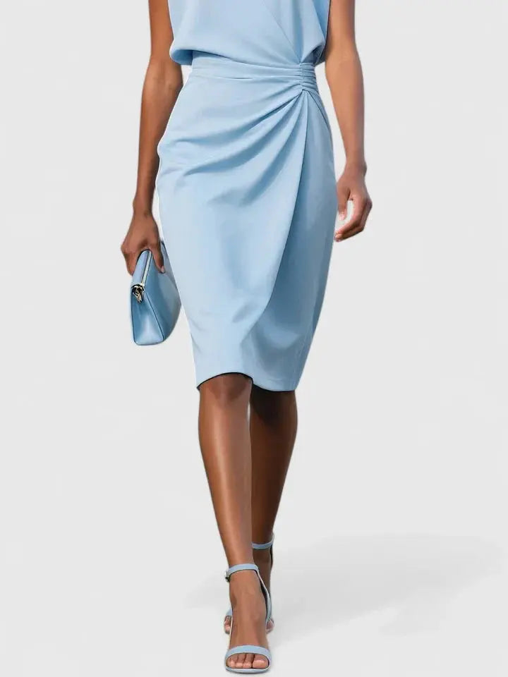 Alice | Womens Sleeveless Ruched Midi Dress Luvy Boutique