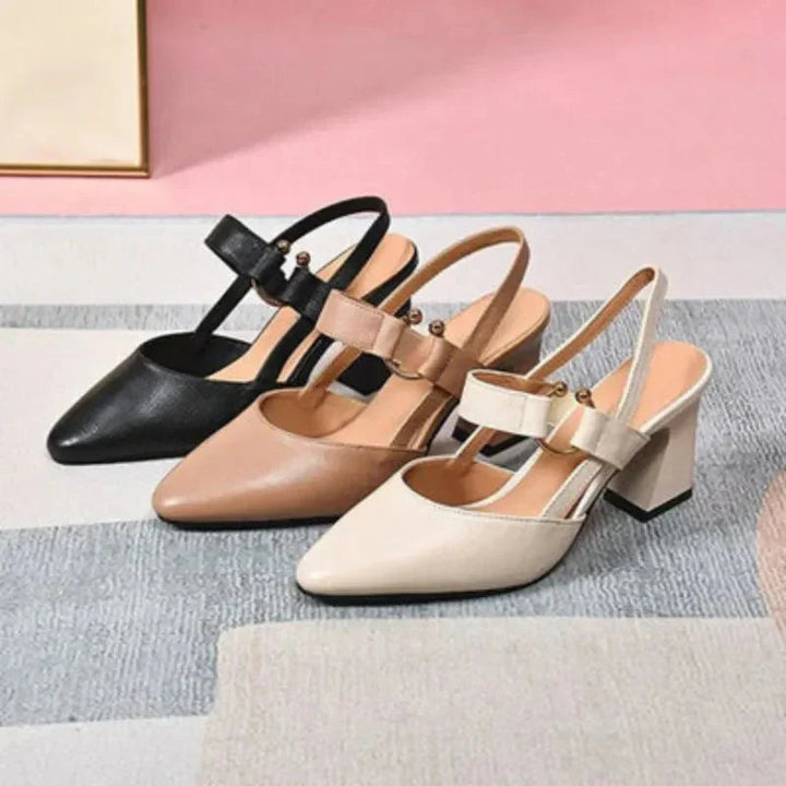 Hannah | Women Elegant Slingback Block Heel Shoes Luvy Boutique
