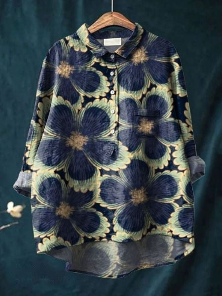 Audrey | Womens Floral Button Up Long Sleeve Shirt Luvy Boutique