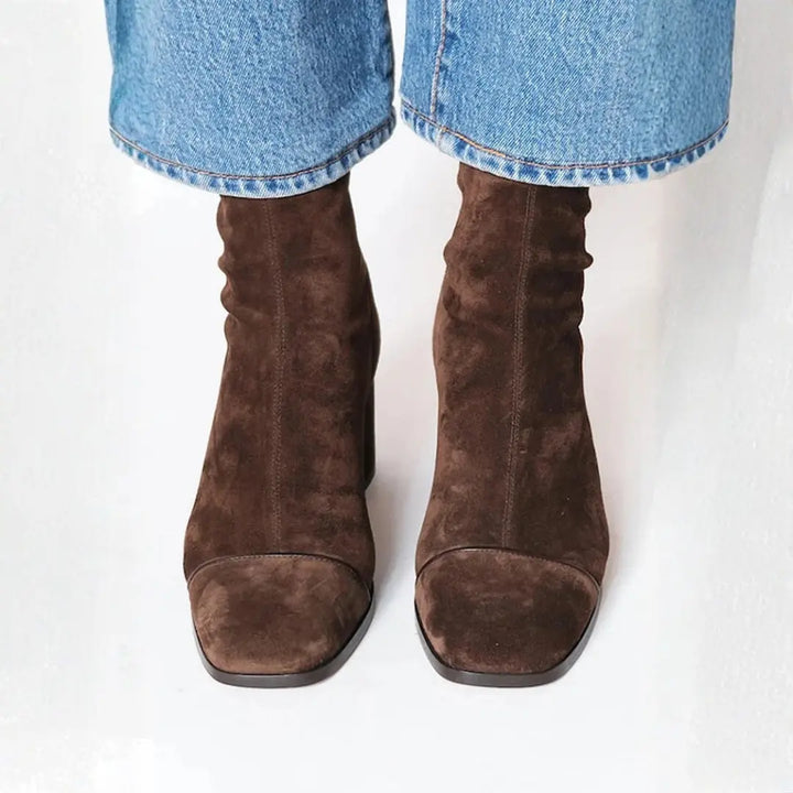 Emily | Women Block Heel Ankle Boots Luvy Boutique