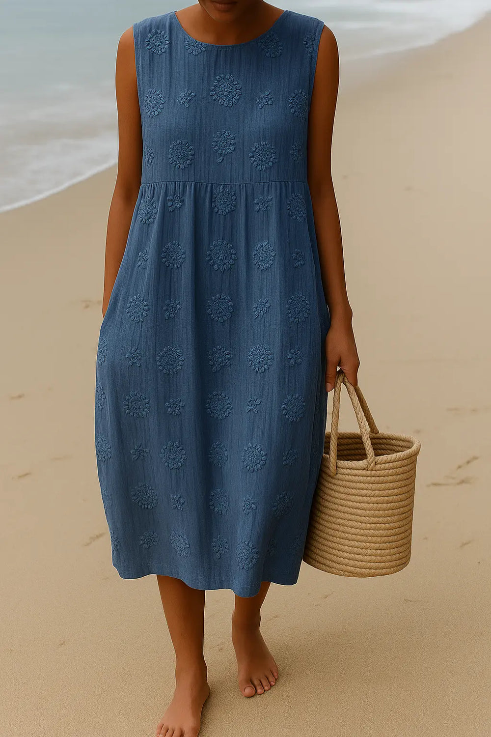 Destiny | Women Sleeveless Floral Midi Dress Luvy Boutique