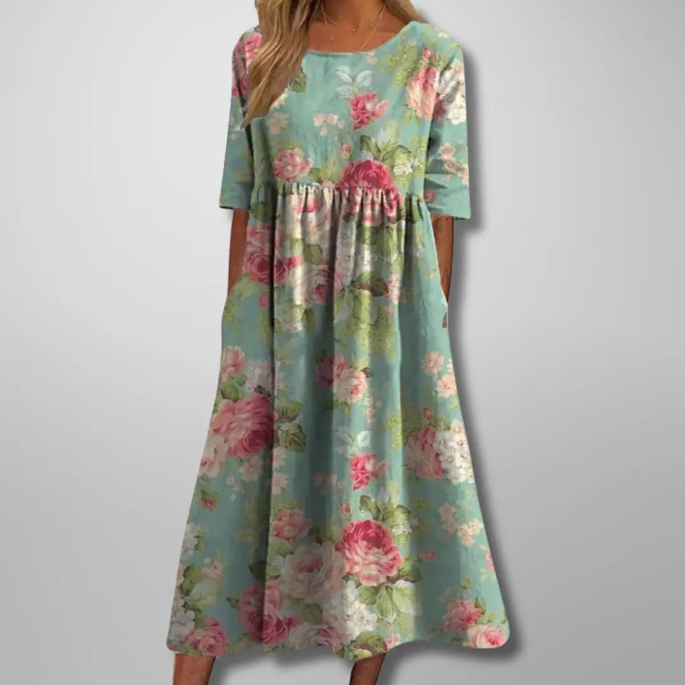 Gail™ | Relaxed Floral Midi Dress Luvy Boutique