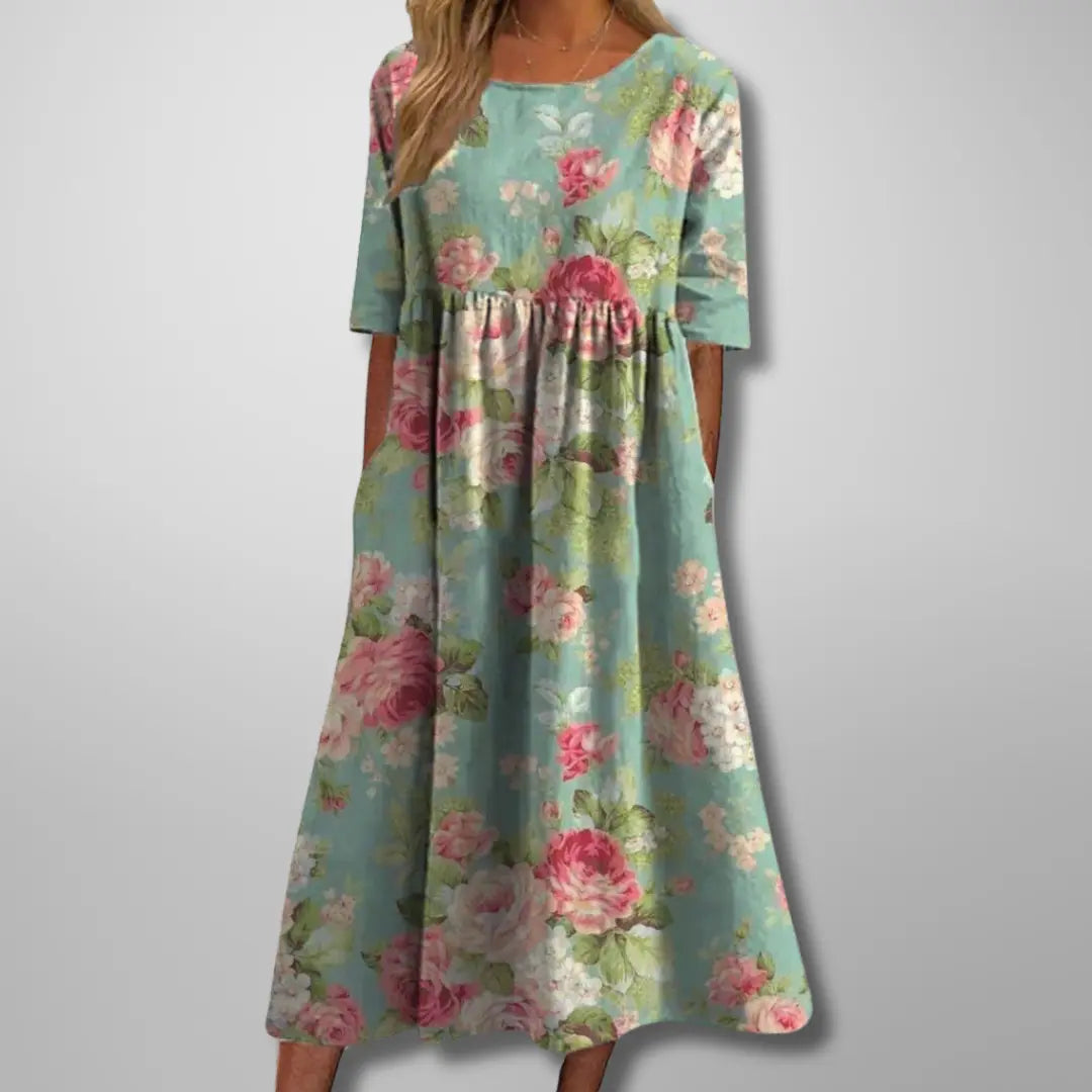 Gail™ | Relaxed Floral Midi Dress Luvy Boutique