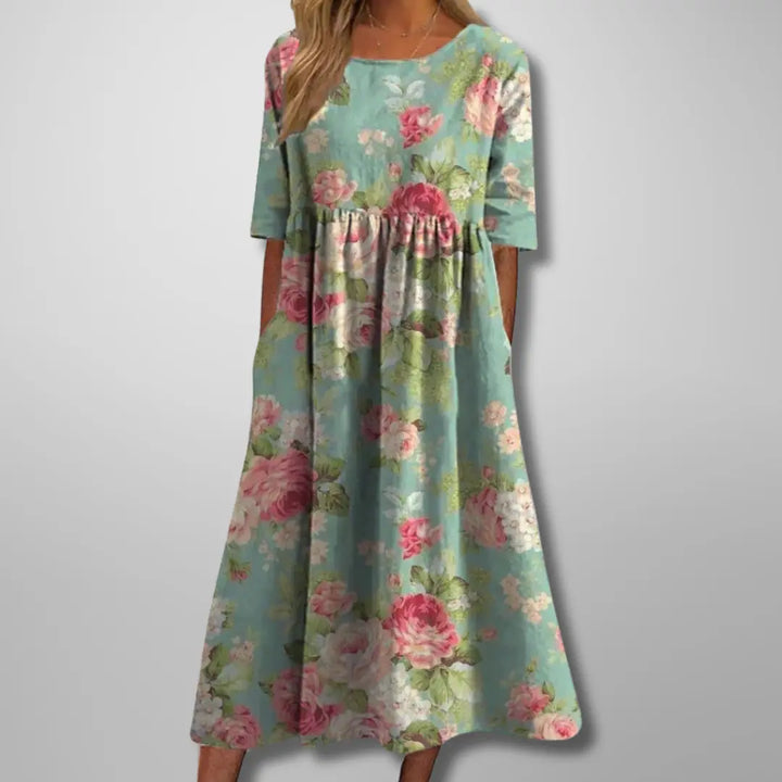 Gail™ | Relaxed Floral Midi Dress Luvy Boutique