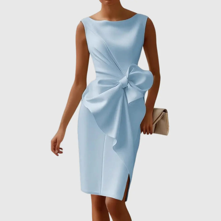 Destiny | Womens Elegant Bow Detail Midi Dress Luvy Boutique