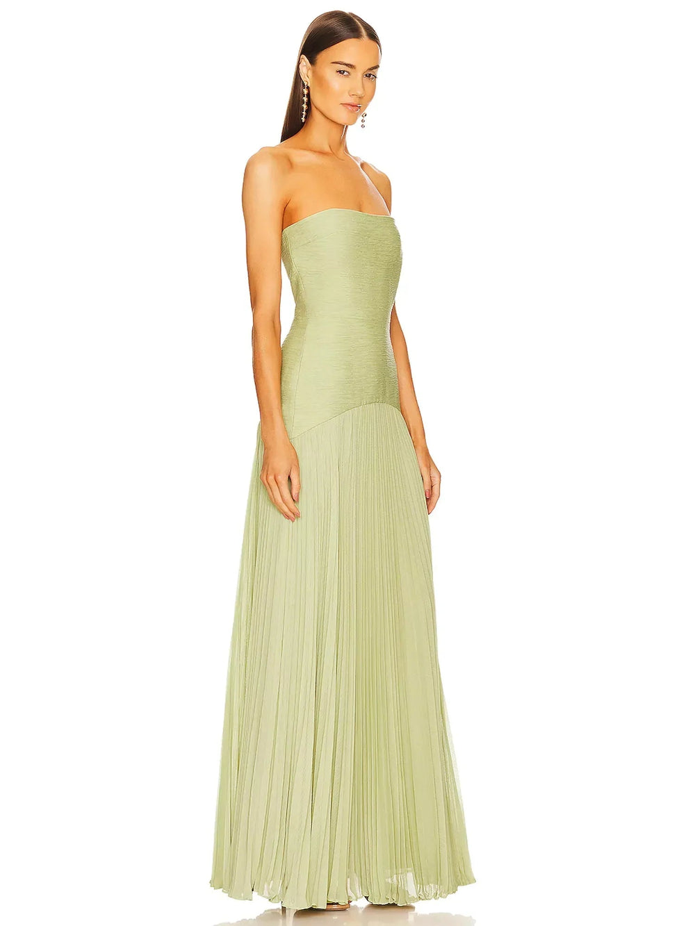 Emily | Women's Strapless Pleated Maxi Wedding Guest Dress Luvy Boutique