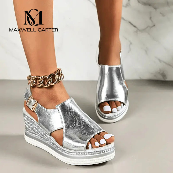 Claire | Womens Metallic Platform Comfort Sandals Luvy Boutique