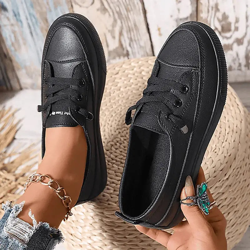 Alice | Womens Minimal Lace Up Sneakers Luvy Boutique