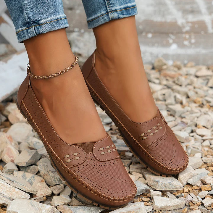 Alice | Women’s Perforated Slip On Casual Loafers Luvy Boutique