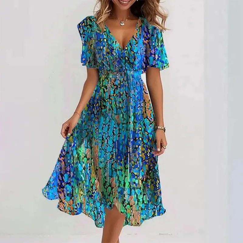 Nallely | Stylish Floral Wrap Dress Luvy Boutique