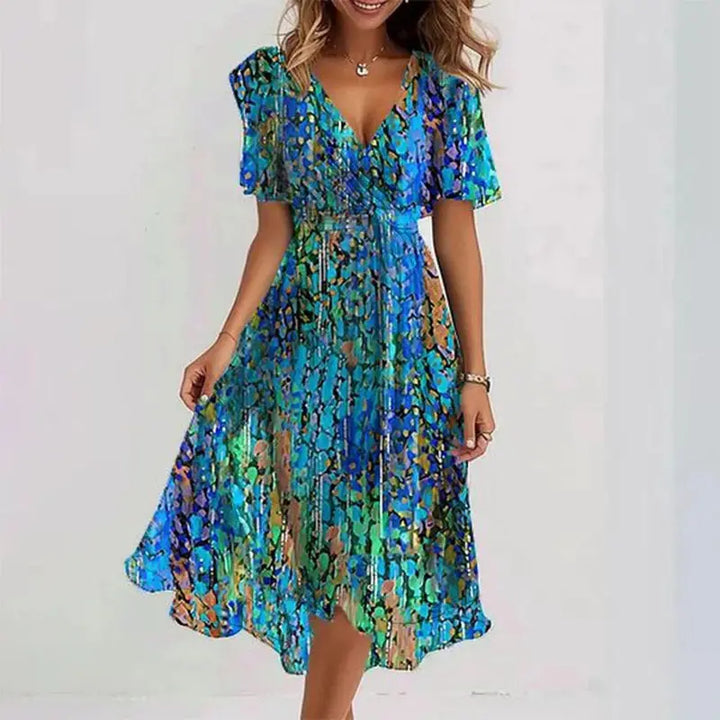 Nallely | Stylish Floral Wrap Dress Luvy Boutique